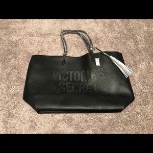 Victoria’s Secret Black leather tote